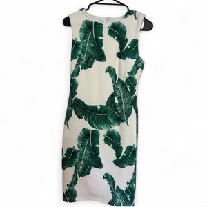 Womens Palm Leaf Print Sleeveless Dress